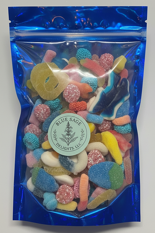 3 LB Gummy Mix Bag - Blue Bag with Front Logo