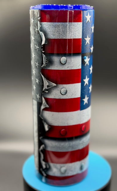 Thin Blue Line Sublimated 20 oz Stainless Steel Tumbler