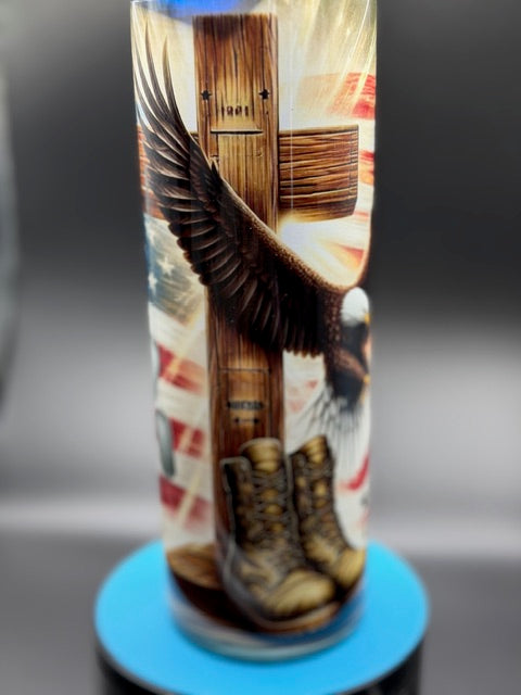 God Family Country Sublimated 20 oz Stainless Steel Sublimated Tumbler