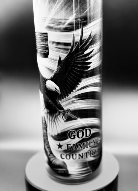God Family Country Sublimated 20 oz Stainless Steel Sublimated Tumbler