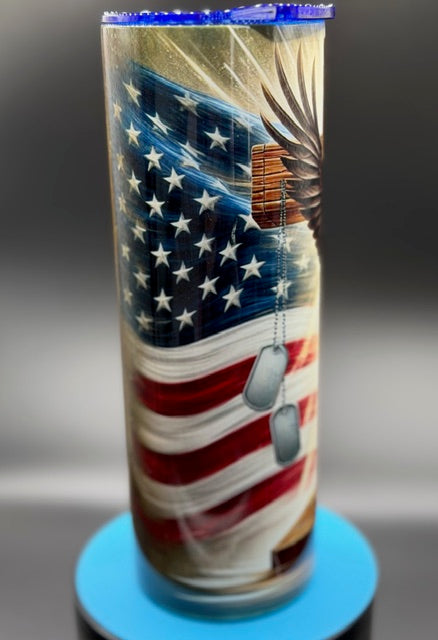 God Family Country Sublimated 20 oz Stainless Steel Sublimated Tumbler