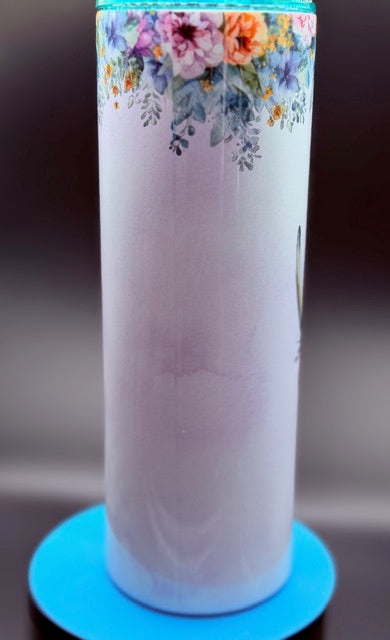 Highland Cow with Flowers Sublimated 20 oz Stainless Steel Tumbler