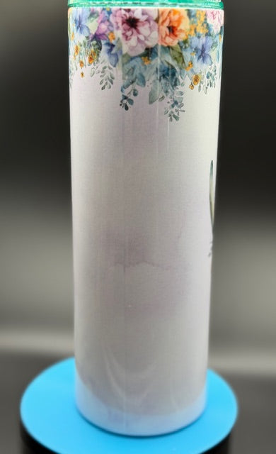Highland Cow with Flowers Sublimated 20 oz Stainless Steel Tumbler