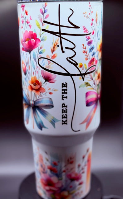 Keep the Faith Sublimated 40 oz Stainless Steel Tumbler