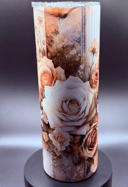 Lace and Roses Sublimated 20 oz Stainless Steel Tumbler