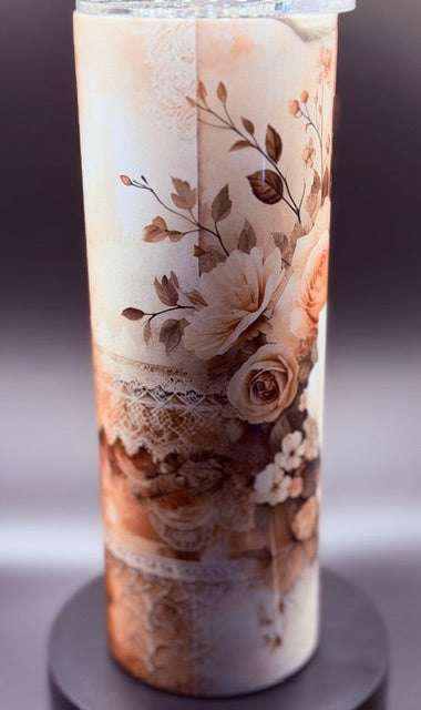Lace and Roses Sublimated 20 oz Stainless Steel Tumbler