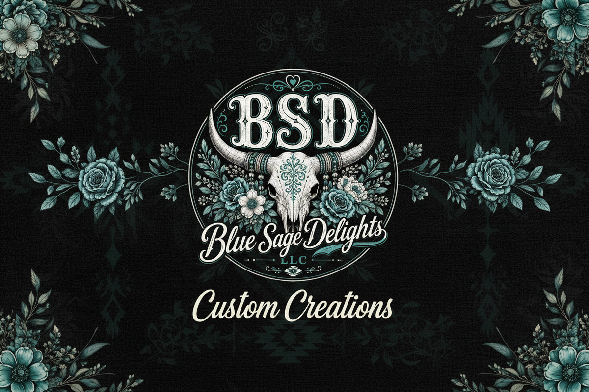 Blue Sage Delights Banner - Round Logo on Dark Background